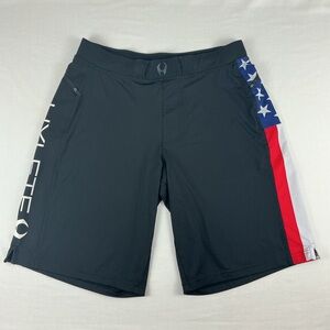 Hylete Men's Athletic Shorts,‎ Black/American Flag, Size Medium Regular